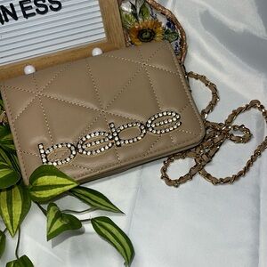 🍉 - NWOT BEBE Beige Rhinestone Crossbody Cell Phone Bag MSRP $89